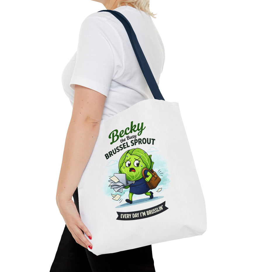 Becky the Busy Brussel Sprout | Funny Vegetable Tote Bag
