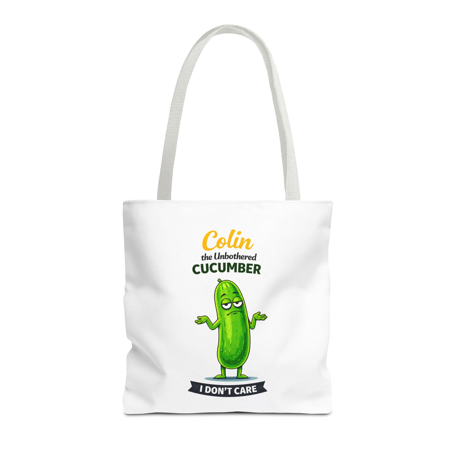 Colin the Unbothered Cucumber | Funny Vegetable Tote Bag