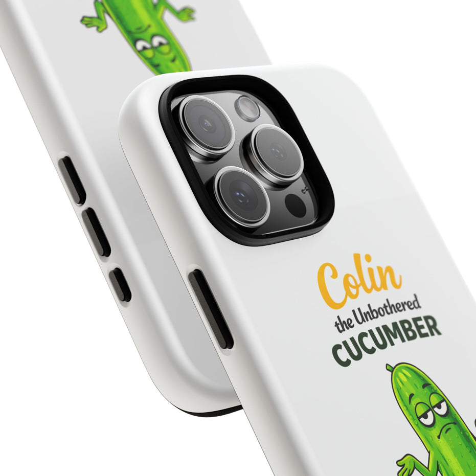 Colin the Unbothered Cucumber Phone Case — “I Don’t Care” Funny Cute Protective Case