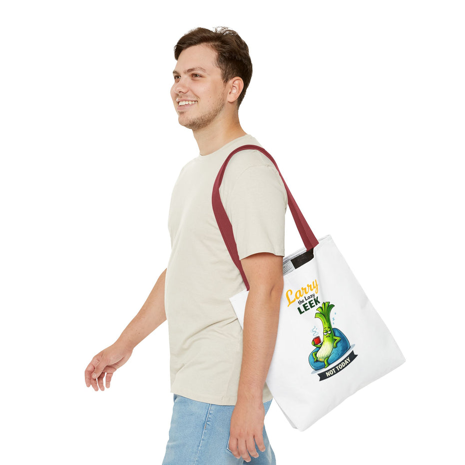Larry the Lazy Leek | Funny Vegetable Tote Bag