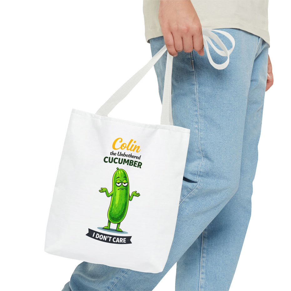 Colin the Unbothered Cucumber | Funny Vegetable Tote Bag