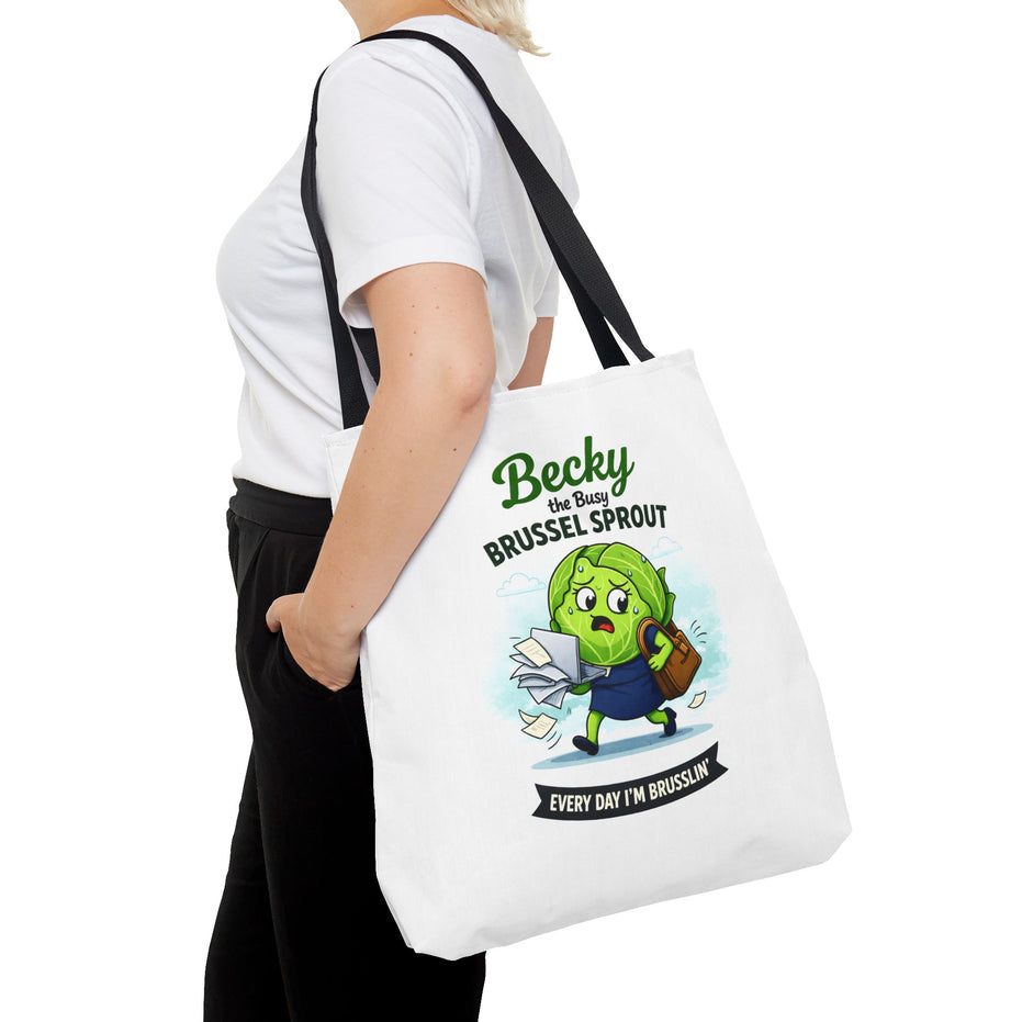 Becky the Busy Brussel Sprout | Funny Vegetable Tote Bag