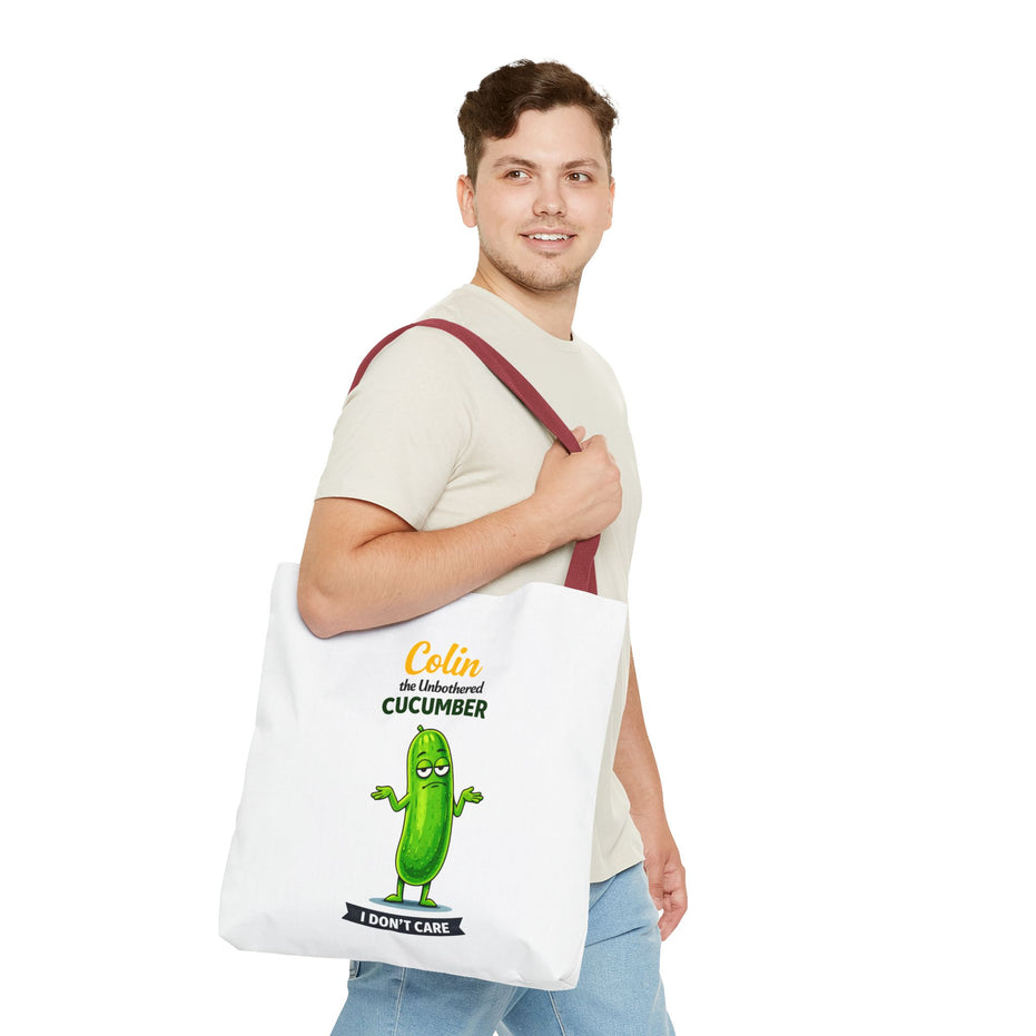 Colin the Unbothered Cucumber | Funny Vegetable Tote Bag