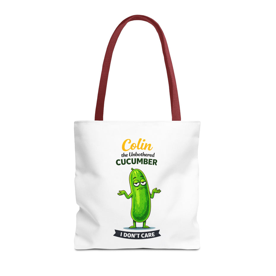 Colin the Unbothered Cucumber | Funny Vegetable Tote Bag