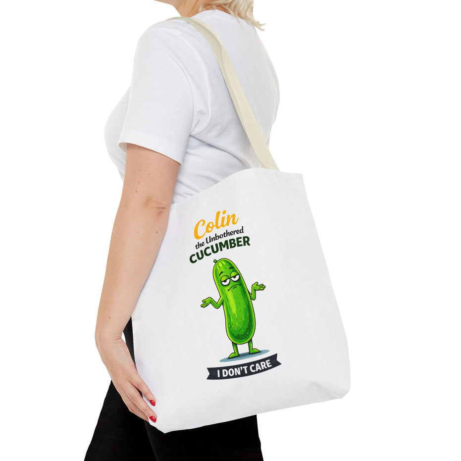 Colin the Unbothered Cucumber | Funny Vegetable Tote Bag
