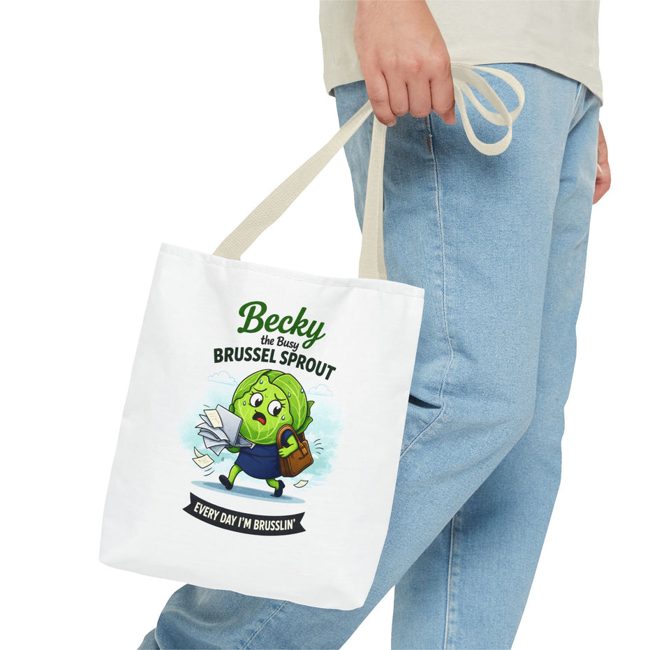 Becky the Busy Brussel Sprout | Funny Vegetable Tote Bag